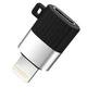 Перехідник XO NB149B microUSB to lightning Black - зображення 1