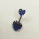 Пирсинг в пупок медицинская сталь "Два сердечка синий сапфир" серьга форма банан серебристый (15992) - изображение 1