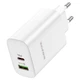 Сетевое зарядное устройство BOROFONE BN10 Sunlight PD65W dual port(1A1C) charger White 6974443388190 - изображение 3