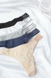 Набір трусиків Victoria's Secret 5-Pack Logo Cotton Thong Panties Pink розмір XS - зображення 3