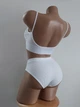 Комплект білизни жіночий в рубчик топ бюстгальтер трусики Honey Fashion Accessories M/L молочний (2-165) - зображення 5