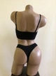 Комплект белья женский топ бюстгальтер трусы стринги Honey Fashion Accessories S/M черный (2-184) - изображение 5