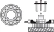 Ściągacz uniwersalny i 2 rozdzielacze Yato YT-06412 zakres 35-130 mm do Ø≤ 60 i 75 mm 14 szt + walizka (5906083061066) - obraz 9