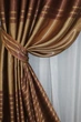 Комплект готовых штор VR-Textil Софт № 1392ш Коричневый с золотистым 150х270 см 2 шт (33-0253) - изображение 4