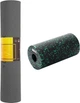 Набор Коврик спортивный Cornix TPE 183 x 61 x 0.6 см для йоги и фитнеса XR-0002 Black/Green + Массажный ролик Cornix XR-0131 EPP 30 х 15 см Черный/Зеленый - изображение 1