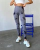 Спортивні жіночі легінси Marble Tie-Dye з ефектом Push Up для фітнесу та йоги Безшовні Мармурові М Сірі з чорним (4793М) - зображення 1