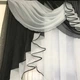 Готовый тюль с ламбрекеном для зала спальни, тюль шифон для гостинной зала Черный (KU-178-36) - изображение 11