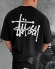 Стильна чоловіча футболка Stussy&nbsp; оверсайз M чорна (F190) - зображення 2