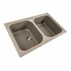 Гранитная мойка для кухни Platinum 7950 Equatoria матовая прямоугольная, 2 чаши, титан - изображение 2