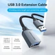 USB кабель-подовжувач Vention USB 3.0 Male to USB Female Extension Cable Cotton Braided 3 м Gray (CBLHI) - зображення 2
