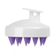 Силіконова щітка-масажер для миття голови 8 см - white-purple - зображення 1