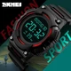 Мужские наручные спортивные часы Skmei 1248 (Черные с красным) - изображение 4