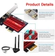 Мережева карта PCI-E Fenvi FV-AXE3000PRO (Intel AX210) адаптер 2.4G/5G/6Ghz 5374 Mbps з виносною антеною + Bluetooth 5.3, 2 зовнішні антени, з радіатором - зображення 8
