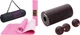 Набір Килимок спортивний Cornix TPE 183 x 61 x 0.6 см для йоги та фітнесу XR-0005 Pink/Rose + Масажний набір Cornix Ball 8 см, Duoball 8 х 16 см та Foam Roll 30 х 15 см XR-0080 - зображення 1
