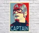 Постер плакат BEGEMOT Поп-Арт Супергерои MARVEL Стивен Роджерс Капитан Америка Captain America 40x61 см (1121243) - изображение 1