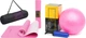Набор Коврик спортивный Cornix TPE 183 x 61 x 0.6 см для йоги и фитнеса XR-0005 Pink/Rose + Мяч для пилатеса, йоги, реабилитации Cornix XR-0228 MiniGYMball 22 см Pink - изображение 1