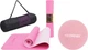 Набор коврик спортивный Cornix TPE 183 x 61 x 0.6 см для йоги и фитнеса XR-0005 Pink/Rose + Массажный мяч Cornix XR-0121 Lacrosse Ball 6.3 см Розовый - изображение 1