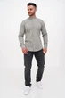 Сорочка льон стійка Trend Collection U02-152 сіро-зелений 2XL - зображення 3