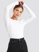 Боди-футболка женская NA-KD 1018-003575-0001 L Белая (7325941966189) - изображение 4
