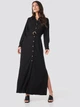 Платье длинное летнее женское NA-KD 1018-003649-3086 32 Черное (7325941950065) - изображение 3