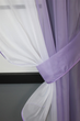 Комплект кухонних штор VR-Textil № 017к з підв'язками на карниз 1 - 1.5 м Бузковий з білим 170х265 см (50-017) - зображення 3