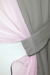 Кухонний комплект штор VR-Textil № 017к з підв'язками на карниз 1-1.5 м 265х170 см Сірий з рожевим (50-013) - зображення 3