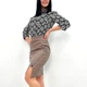 Юбка из экокожи до колена Fashion 46 мокко - изображение 4