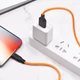 Кабель HOCO X21 Plus USB to iP 2.4A, 1m, silicone, silicone connectors, Black+Orange (6931474711854) - зображення 3