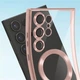 Чехол силиконовый MagSafe WAVE Metal Color Case with Magnetic Ring для Samsung Galaxy S24 Ultra Rose gold - изображение 4