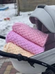 Плюшевий в'язаний дитячий плед "Плетінка" 80 на 80 см №742 - Світло-персиковий - изображение 3