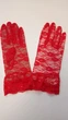 Рукавички жіночі мереживні короткі з оборкою вечірні Honey Fashion Accessories S/M/L червоний (7-14) - зображення 4