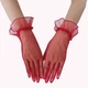 Елегантні рукавички з фатину для фотосесії та свята Honey Fashion Accessories S/M червоний (7-18) - изображение 3