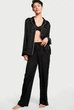Сатинова піжама Victoria's Secret (сорочка+штани) S Черная классическая Satin Long Pajama Set - изображение 1