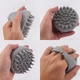 Силиконовая щетка-массажер для мытья головы V2 - Ø 9 см - two-tone grey - изображение 5