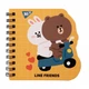 Записна книга блокнот YES Line Friends yellow 100x100 мм 30 аркушів крапки карт. обкладинка подвійна cпіраль (151812) - зображення 1