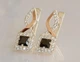 Серебряные серьги Silverstyle с золотыми пластинами 190с цвет камня зеленый - изображение 8