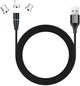 Кабель ColorWay 3 in 1 USB Type-A - Lightning MicroUSB Type-C 1 m Black (CW-CBUU038-BK) - зображення 1