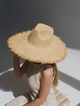 Шляпа соломенная Федора с широкими полями D.Hats с бахрамой - изображение 4