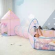 Дитячий ігровий намет RIAS "Замок" 3в1 з тунелем та басейном для кульок Pink (3_04953) - зображення 5