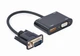 Адаптер Cablexpert VGA - HDMI+VGA (M/F), 0.15 м, Black (A-VGA-HDMI-02) - зображення 1