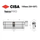 Цилиндр CISA Astral Tekno PRO 100T (50*50T) никель матовый 3 ключа - изображение 7