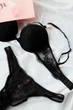 Комплект белья Victoria's Secret Push-Up Bra Black Set 32B-S - изображение 6