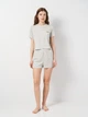 Пижама (футболка + шорты) женская из вискозы Trendyol THMSS20PT0230 S Grey Marl (8683048217160) - изображение 3