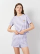 Пижама (футболка + шорты) женская из вискозы Trendyol THMSS20PT0230 S Lila (8683048217207) - изображение 1
