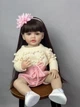 Большая виниловая кукла ручной работы с цветком Reborn Baby Doll с настоящими волосами и красивыми глазами - изображение 6
