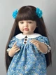 Велика вінілова лялька ручної роботи в сукні Reborn Baby Doll зі справжнім волоссям і красивими очима. - зображення 4