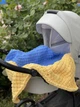 Плюшевий в'язаний дитячий плед "Плетінка" 80 на 80 см №509 - Жовтий - изображение 3