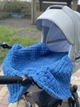 Плюшевий в'язаний дитячий плед "Плетінка" 80 на 80 см №637 - Джинс - изображение 1