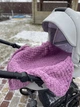 Плюшевий в'язаний дитячий плед "Плетінка" 80 на 80 см №28 - Темно-рожевий - изображение 1