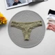 Женские трусы стринги Ouno 6504 c кружевом, Хаки L/XL - изображение 2